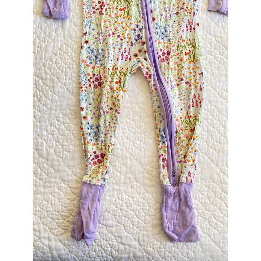 Little Sleepies Baby Girls Bamboo Zippy Sleeper Flower Fields Purple 12-18m - Picture 7 of 7